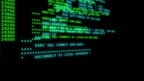 Ilustración Hacker Código Corriendo Por Terminal Pantalla Ordenador — Foto de Stock