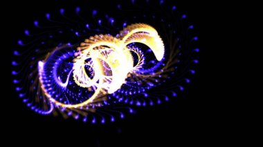 3d illüstrasyon - boş mavi ve yeşil düz soyut girdap arkaplan