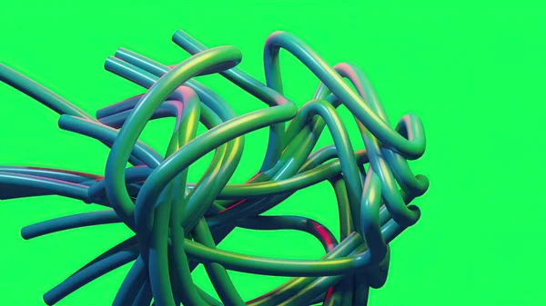 Ilustración Forma Espiral Abstracta Diseño Ordenador Sobre Fondo Verde —  Fotos de Stock