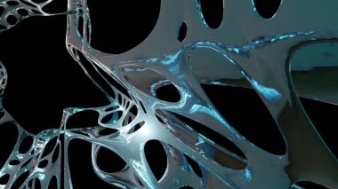 3d illüstrasyon - Modern bilim kurgu arkaplanı olarak kullanılan soyut kablo organik şekil