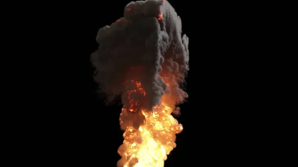 3D说明 火球爆炸 — 图库照片