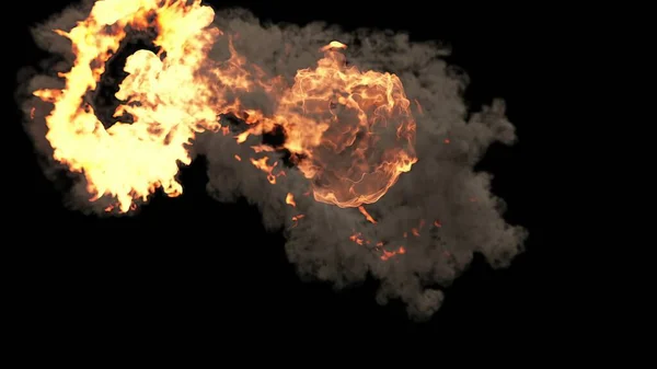 3Dイラスト Fire Ball Explosion — ストック写真