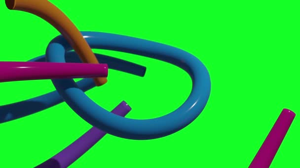 Abstract Rotating Spiral Shape Animated Computer Design Green Screen — Stock Video