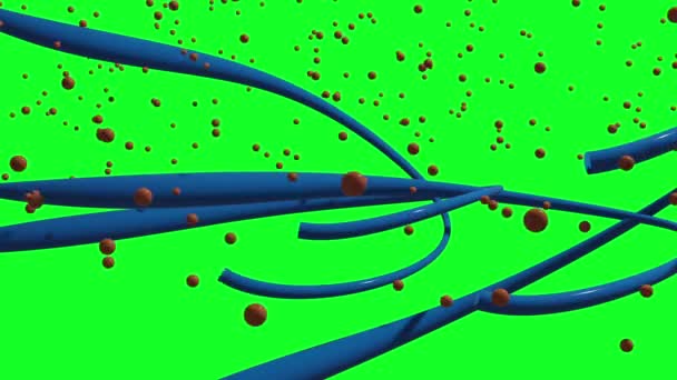 绿色屏幕上旋转螺旋形 3D动画计算机的设计 — 图库视频影像