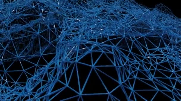 Abstract Wireframe Structure Using Modern Science Fiction Background Animation — стоковое видео