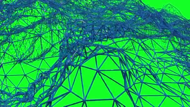 Abstract Wireframe Structure Using Modern Science Fiction Background Green Screen — Stock Video