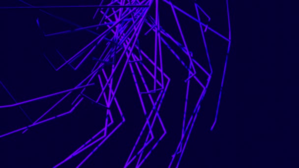 Графіка Руху Анімованими Синіми Лініями Чорному Фоні — стокове відео