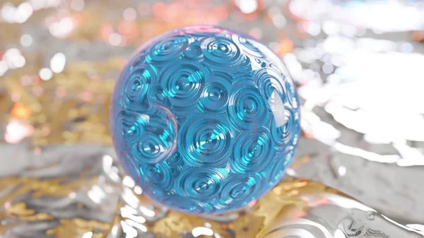 Illustration Sphere Ball Visualization Wave Digital Surface Background — Stock Photo, Image
