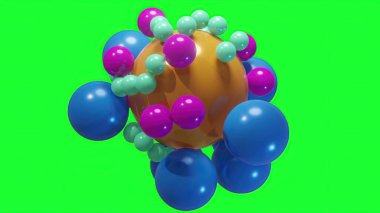 3d illüstrasyon - Soyut yapışkan manyetik küreler 