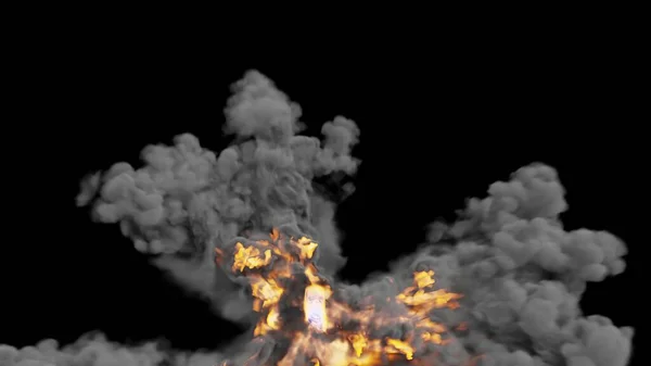 3D说明 火球爆炸 — 图库照片
