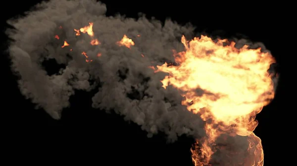 Illustration Fire Ball Explosion — Fotografia de Stock
