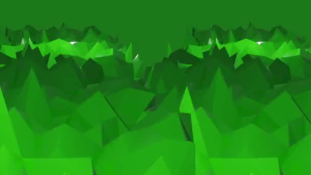 Faible Animation Poly Terrain Sur Écran Vert Style Dessin Animé — Video