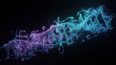 3d illüstrasyon - Dijital Spiral DNK 'nin soyut temsili