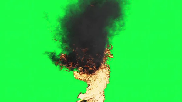 Illustration Fire Ball Explosion Green Screen — Fotografia de Stock