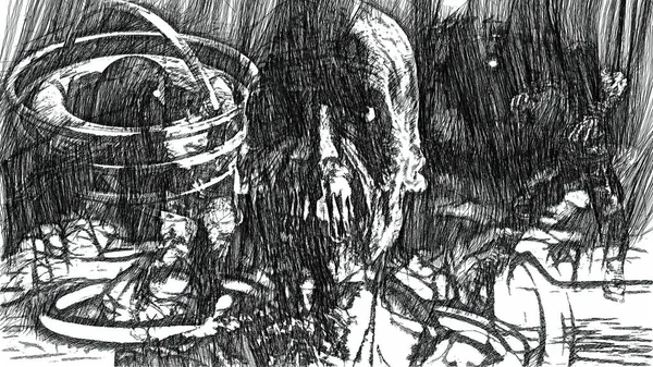 Ilustración Horror Zombie Estilo Cómico —  Fotos de Stock