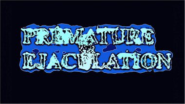 Çizgi roman tarzında 3d illüstrasyon - beyaz parçacık ile erken boşalma kelimesi