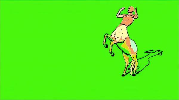 Illustration Komisk Stil Manlig Centaurie Halv Häst Halv Man Isolerad — Stockfoto