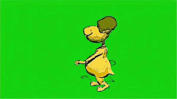 Illustration Comic Style Puppet Pose Green Screen — Stock Photo, Image