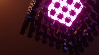 Bilimkurgu hareketi grafiksel arka plan. Dijital teknolojik tünele uçuyor. Yüksek teknoloji bilgi akışı kavramı, engelleme zinciri veya 3d büyük veri dijital tüneli. 