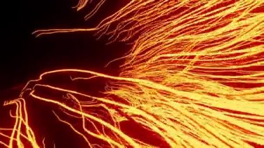 Bilimkurgu hareketi grafiksel arka plan. Dijital teknolojik tünele uçuyor. Yüksek teknoloji bilgi akışı kavramı, engelleme zinciri veya 3d büyük veri dijital tüneli. 