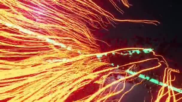 Energie Lichtlinien Mit Glühenden Spuren Fliegen Abstrakten Raum Bewegungsanimation Zeigt — Stockvideo