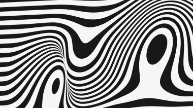 3d illüstrasyon - çizgileri olan soyut siyah beyaz arkaplan