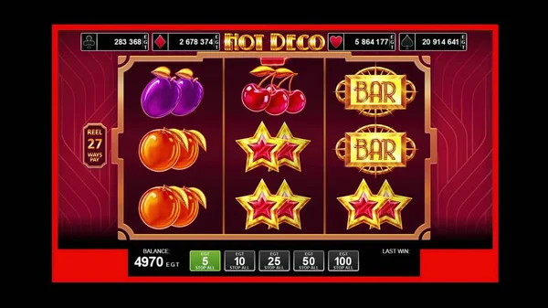 Ilustración Símbolos Del Juego Jackpot Sobre Fondo Negro — Foto de Stock