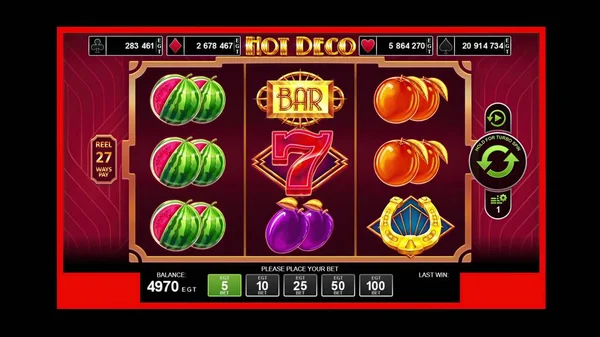 Illustrazione Simboli Del Gioco Jackpot Sfondo Nero — Foto Stock