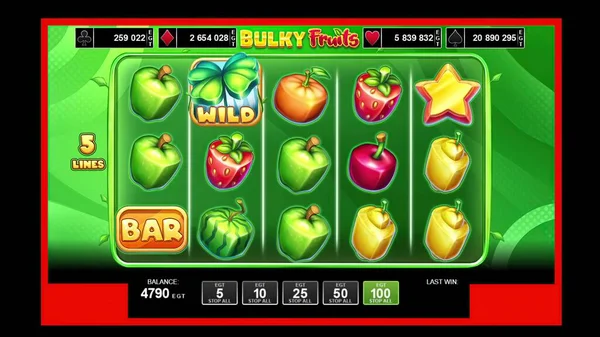 Ilustración Símbolos Del Juego Jackpot Sobre Fondo Negro —  Fotos de Stock