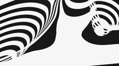 3d illüstrasyon - çizgileri olan soyut siyah beyaz arkaplan