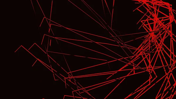 Illustrazione Grafica Con Linee Rosse Sfondo Nero — Foto Stock