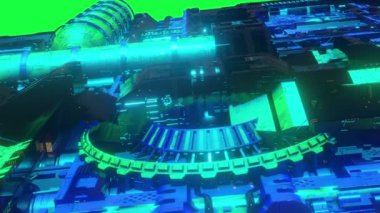 3D animasyon - Bilimkurgu Şehri Modeli