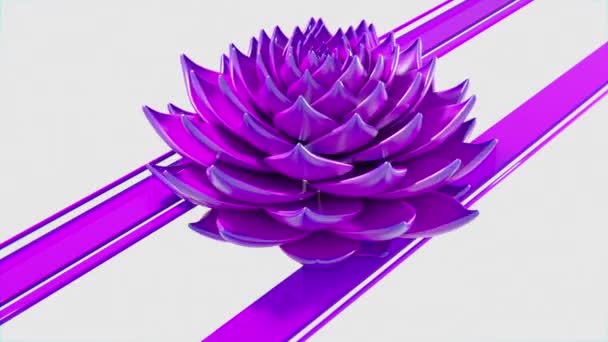 アニメーションの技術で作られた花のようにねじれたループ — ストック動画