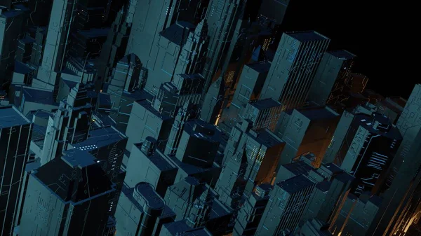Иллюстрация Модель Научно Фантастического Города — стоковое фото
