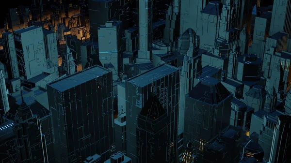 Иллюстрация Модель Научно Фантастического Города — стоковое фото