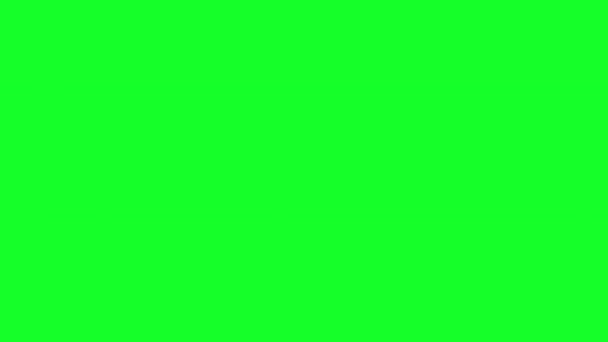 緑の画面上で錆びたチェーンをスイングする3Dアニメーション — ストック動画