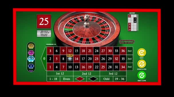 Playing Online Casino Gambling Roulette Wheel Game Digital Tablet — Stock Video