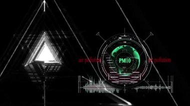 Gelecekte Hud elementi açık şehrin 3D animasyonu