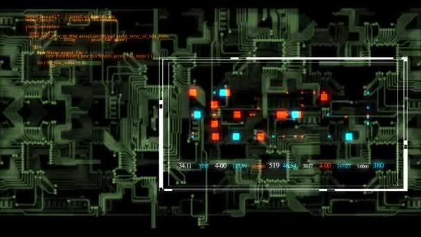 アニメーション Futuristic Digital Hud Technologyユーザーインターフェイス — ストック動画