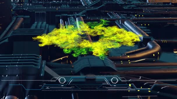 Animation Alien City Future Shock Wave Effect — Stock Video