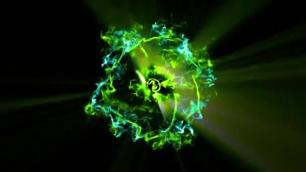 Взрыв Дыма Ударная Волна Эффект Дивергентная Волна Изолированы Черном Фоне — стоковое видео