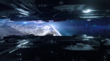3D animasyon - Uzaylı Bilim-Kurgu Şehri.