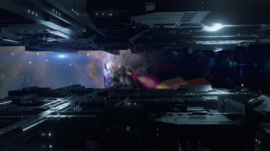 3D animasyon - Uzaylı Bilim-Kurgu Şehri.