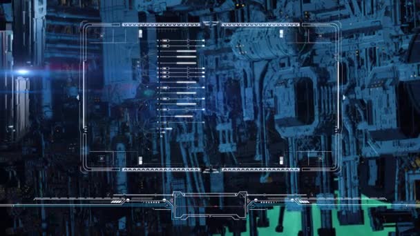 Animation Außerirdische Science Fiction Stadt — Stockvideo