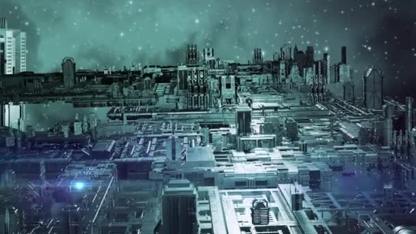 Animação Modelo Cidade Sci Alienígena — Vídeo de Stock