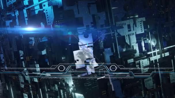 3Dアニメーション 宇宙人のモデル Sci City — ストック動画
