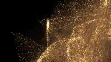 Enerji parçacıkları patlama animasyonu siyah arkaplan üzerinde karıştırılıyor