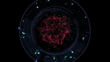 Enerji parçacıkları patlama animasyonu siyah arkaplan üzerinde karıştırılıyor