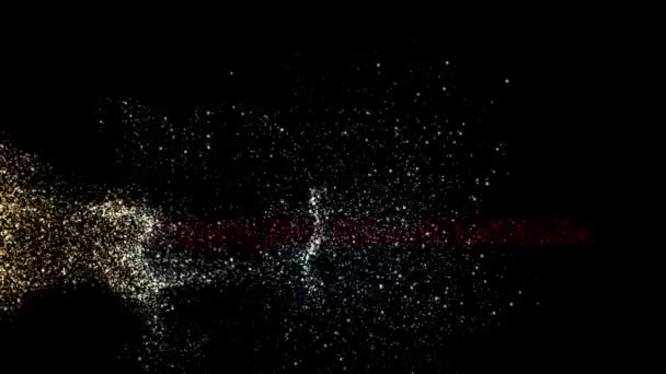 Energie Particule Explozie Animație Amestecare Fundal Negru — Videoclip de stoc