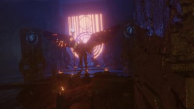 3D animasyon - Uzaylı Bilim-Kurgu Şehri Modeli.